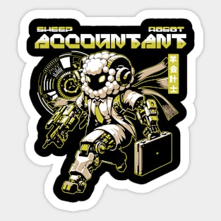 Sheep Accountant Sci-fi Job Future Mecha Animals Robot Sticker